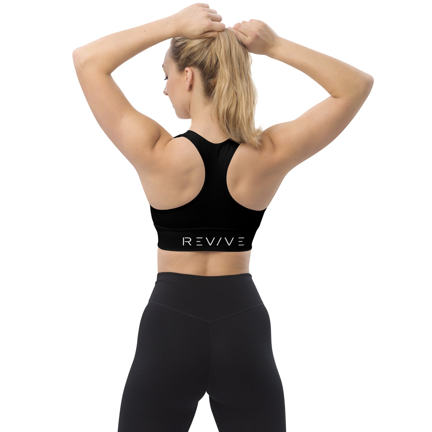 REV/VE ~ Women's Black Longline Sports Bra