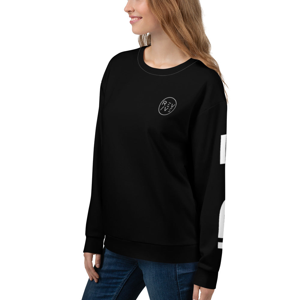 REV/VE ~ Women's Black Large Print Sweatshirt
