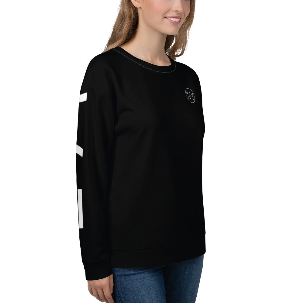REV/VE ~ Women's Black Large Print Sweatshirt