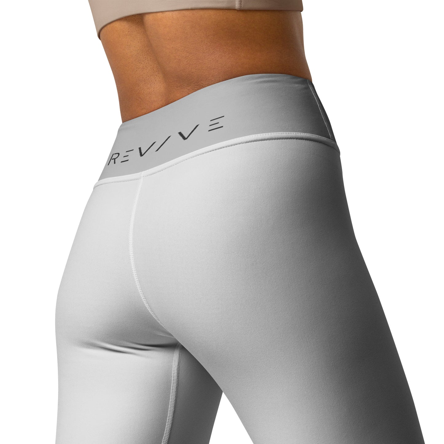 REV/VE ~ Women's Light Grey Two Tone Yoga Leggings