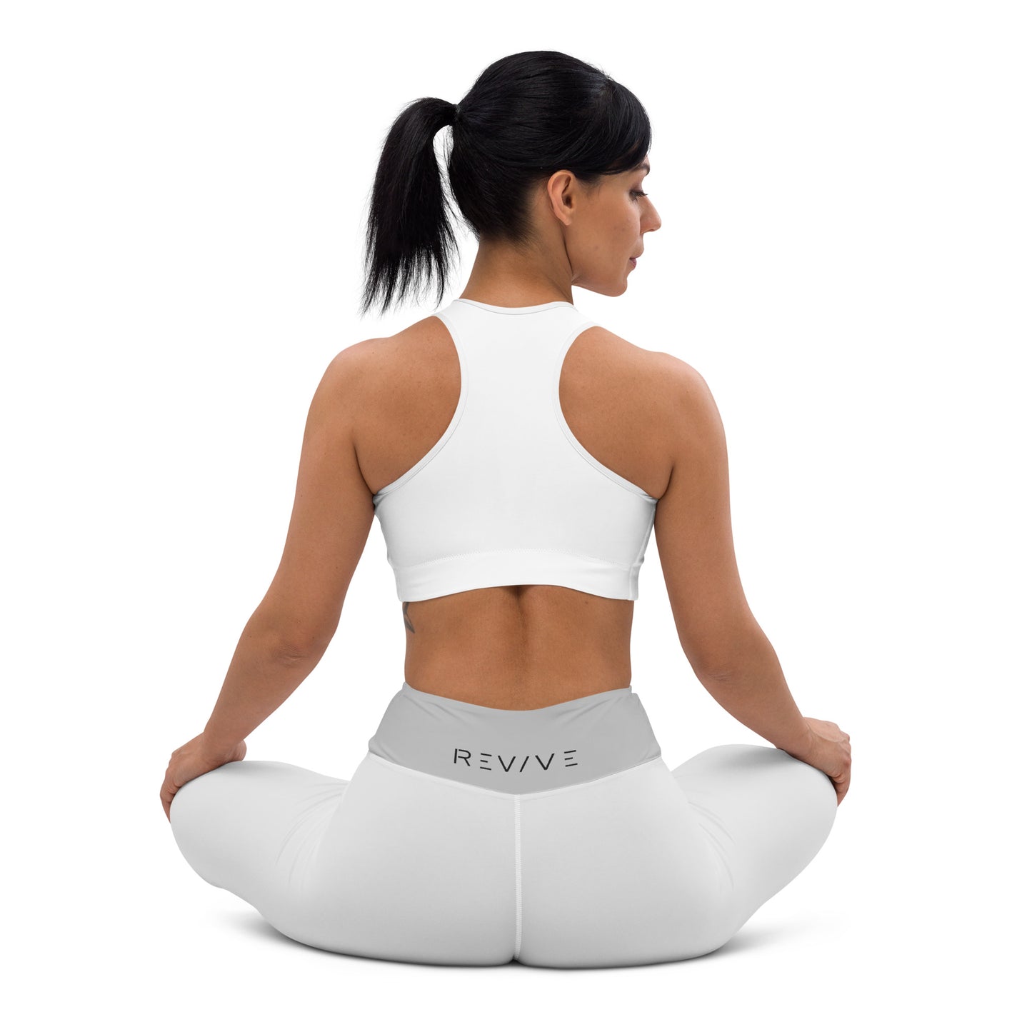 REV/VE ~ Women's Light Grey Two Tone Yoga Leggings