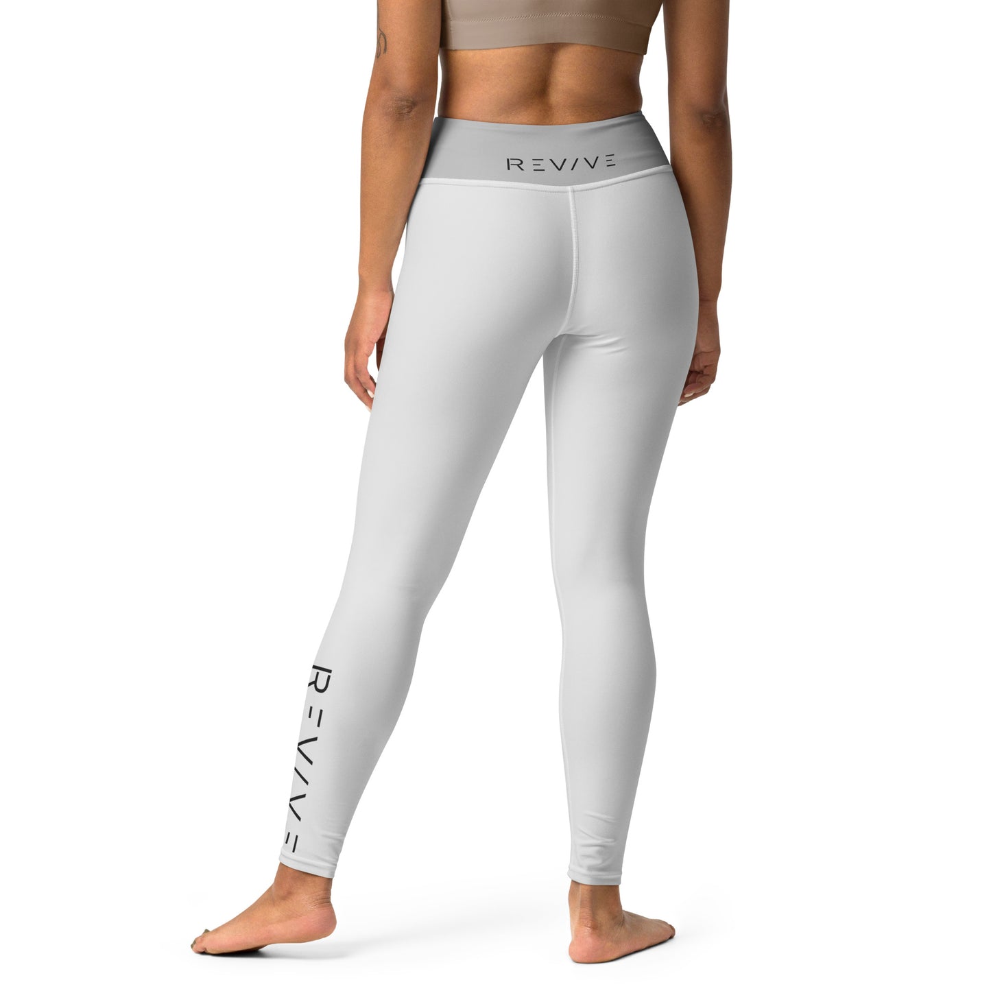 REV/VE ~ Women's Light Grey Two Tone Yoga Leggings
