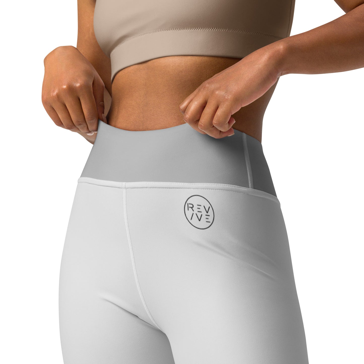 REV/VE ~ Women's Light Grey Two Tone Yoga Leggings