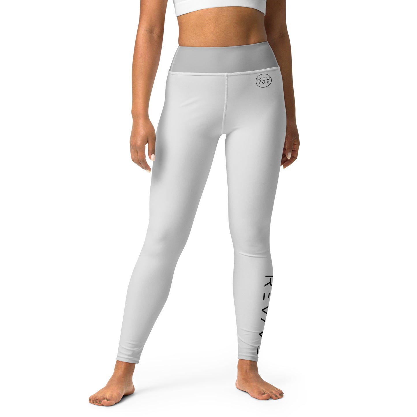 REV/VE ~ Women's Light Grey Two Tone Yoga Leggings