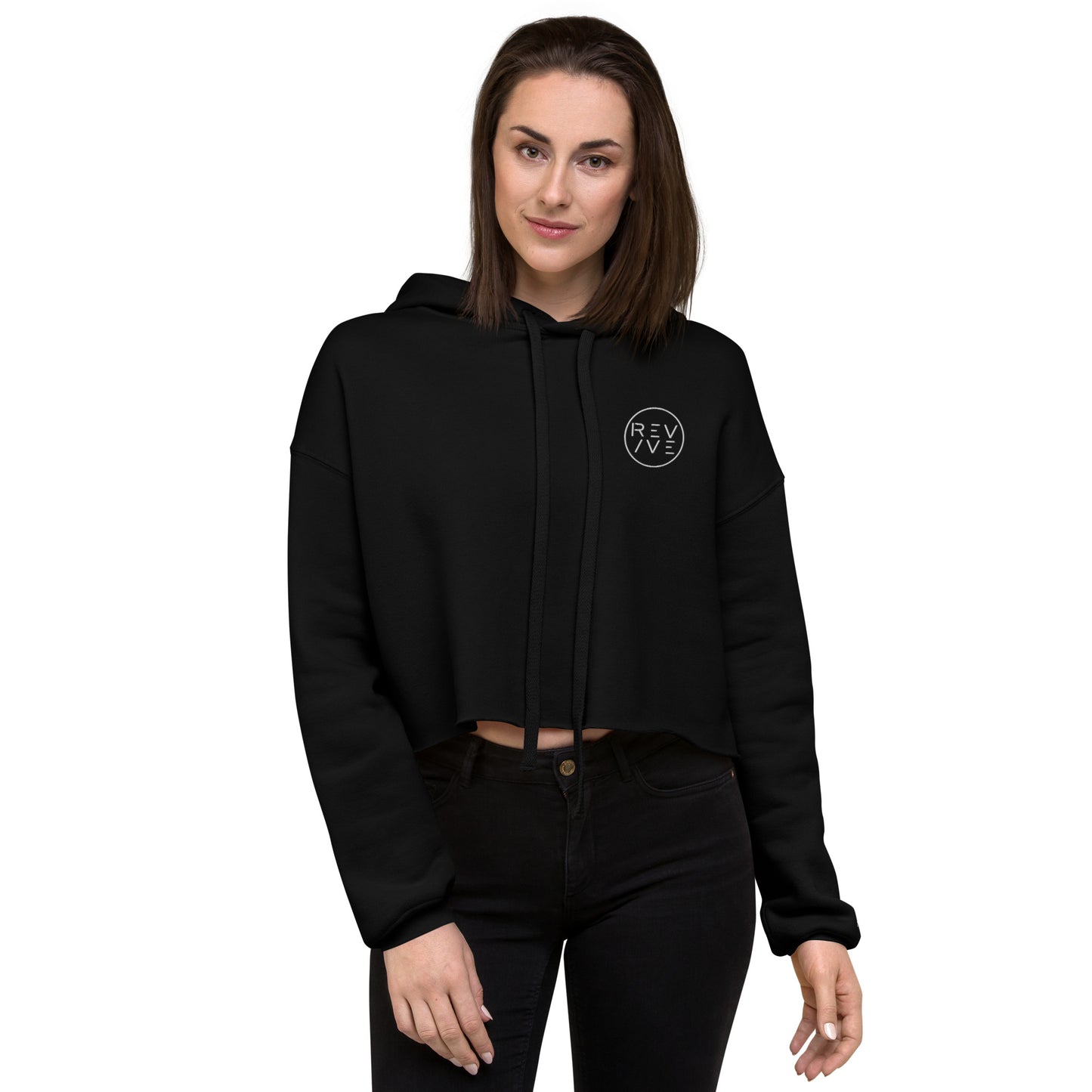REV/VE ~ Women's Embroidered Crop Hoodie