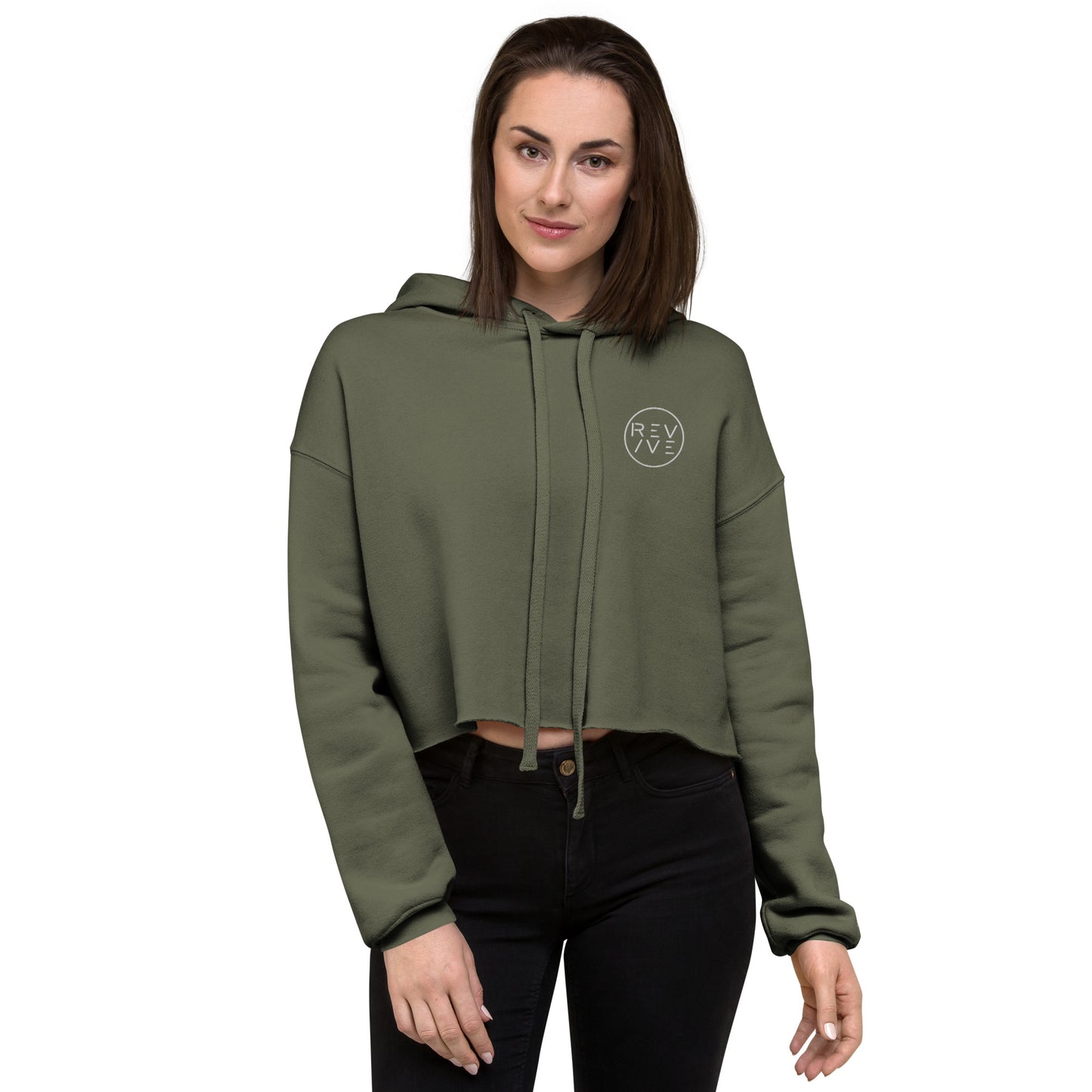 REV/VE ~ Women's Embroidered Crop Hoodie