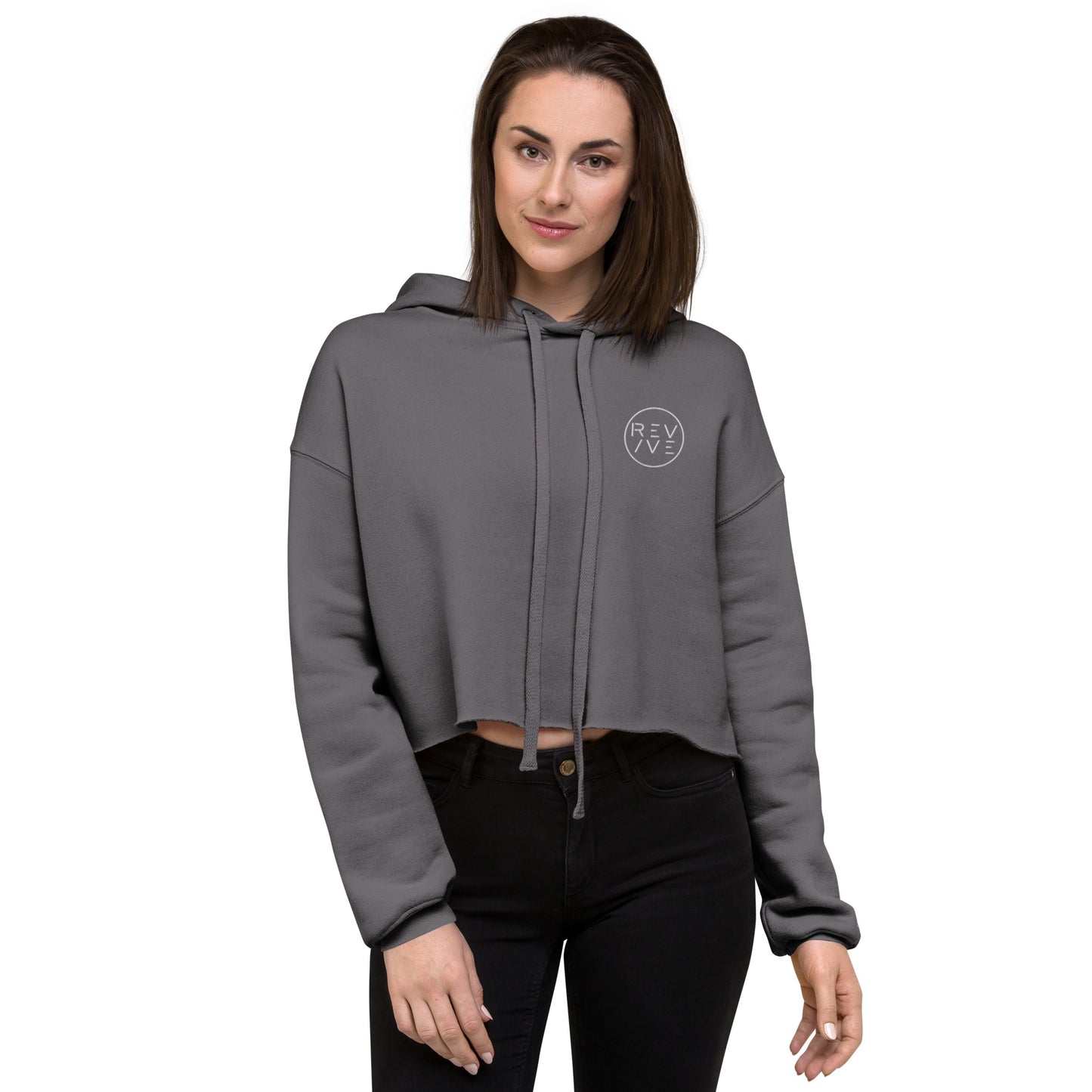 REV/VE ~ Women's Embroidered Crop Hoodie