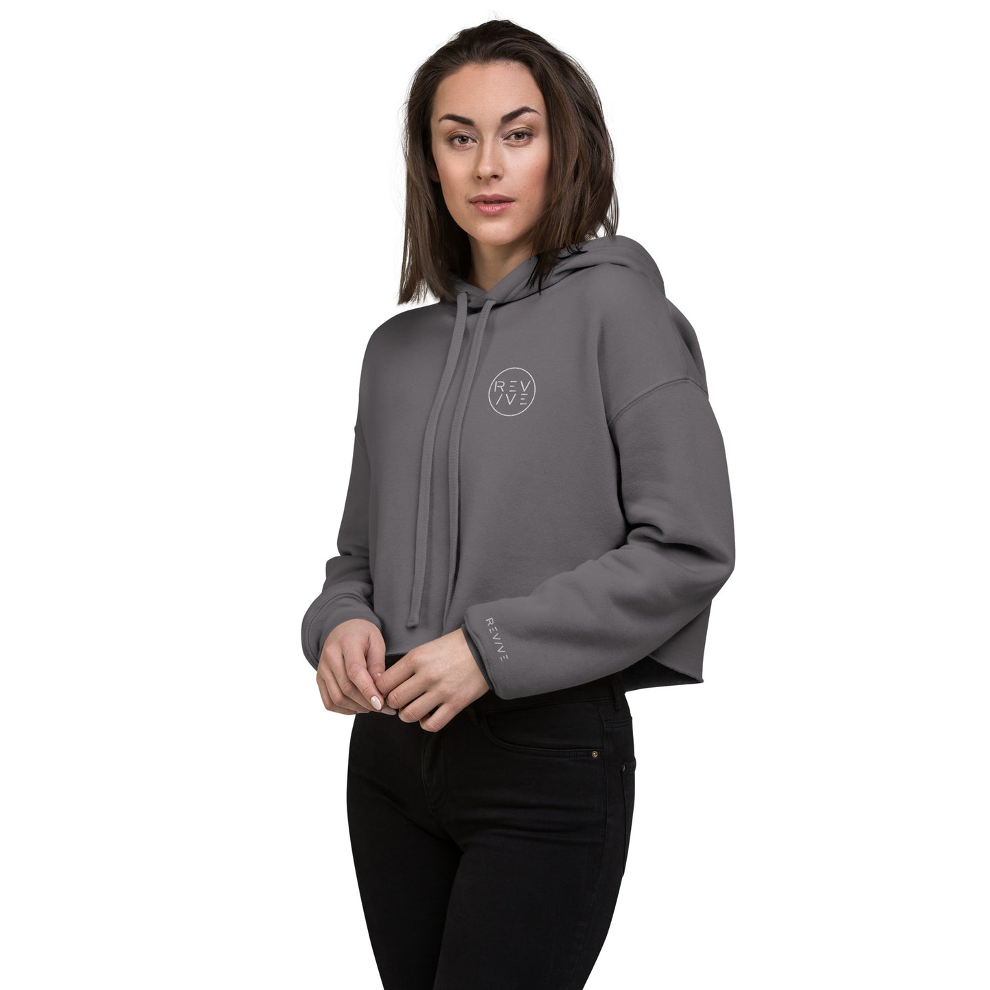 REV/VE ~ Women's Embroidered Crop Hoodie