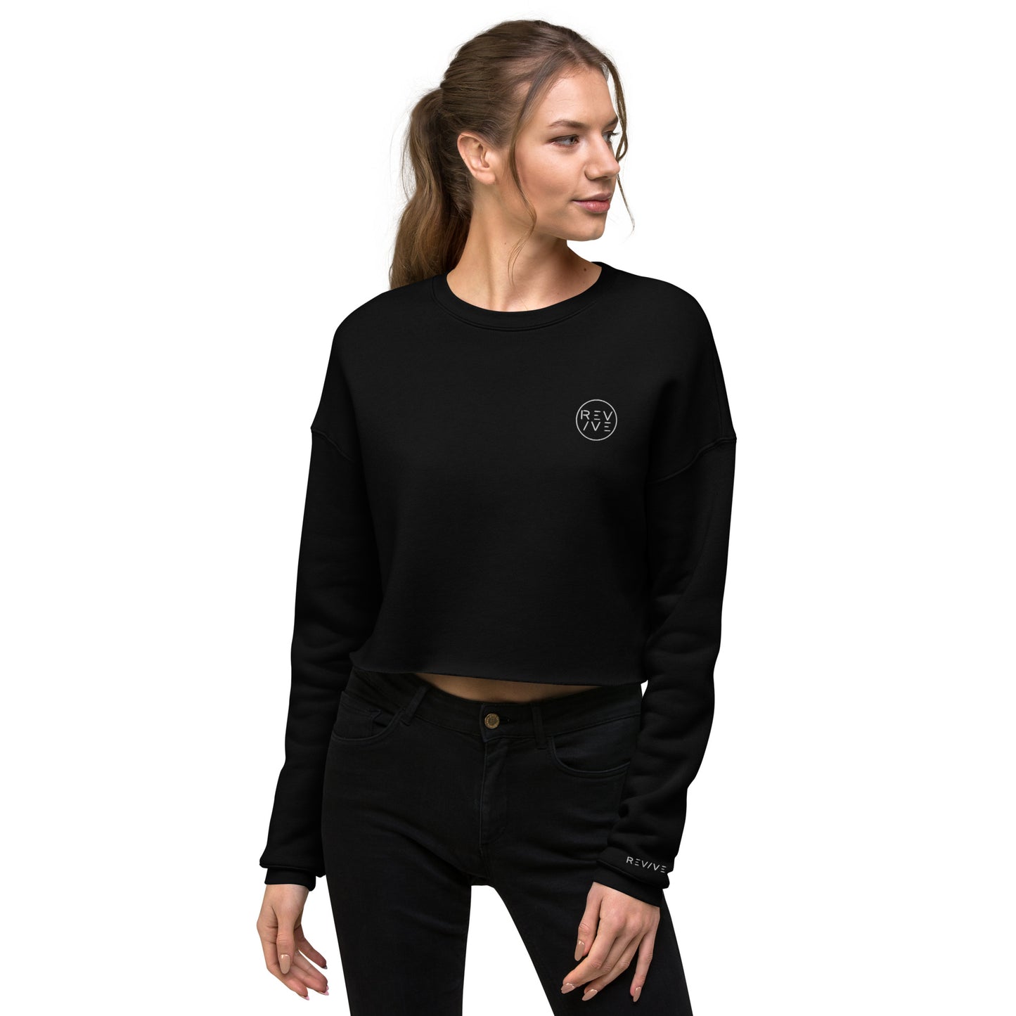 REV/VE ~ Women's Embroidered Crop Sweatshirt
