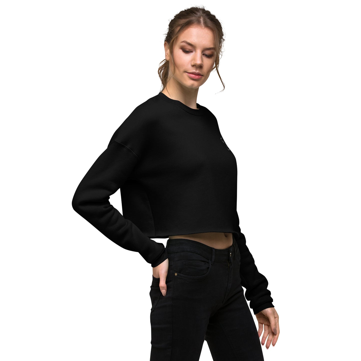 REV/VE ~ Women's Embroidered Crop Sweatshirt