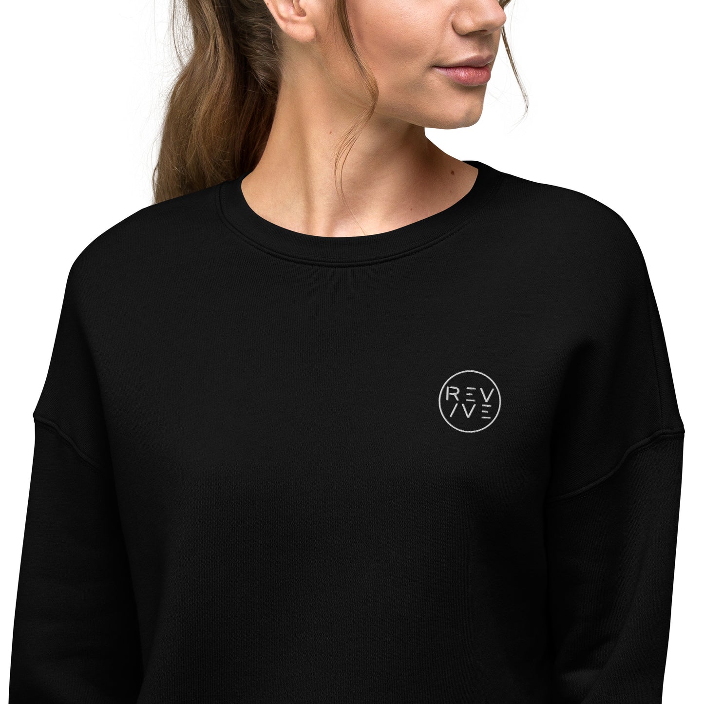 REV/VE ~ Women's Embroidered Crop Sweatshirt