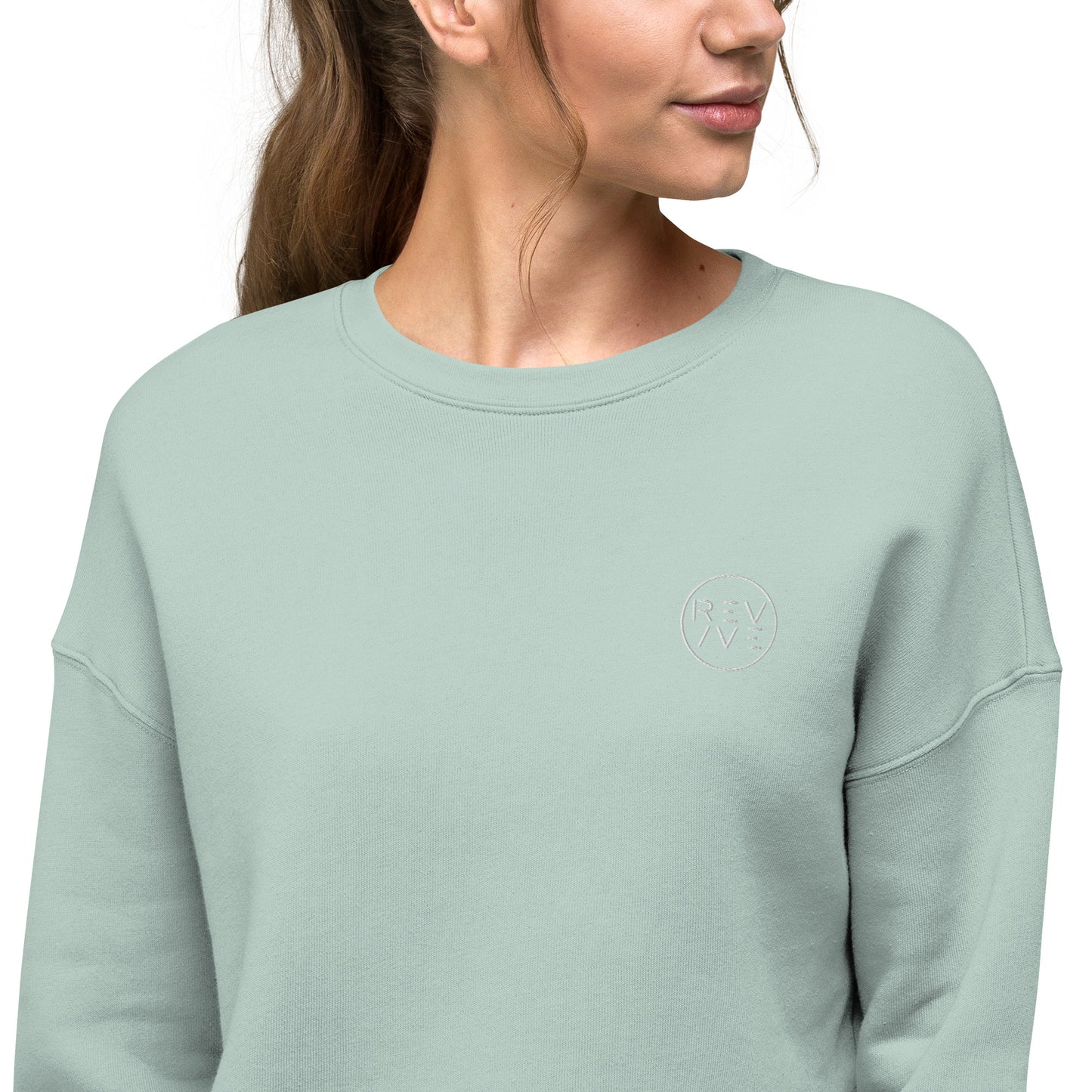 REV/VE ~ Women's Embroidered Crop Sweatshirt