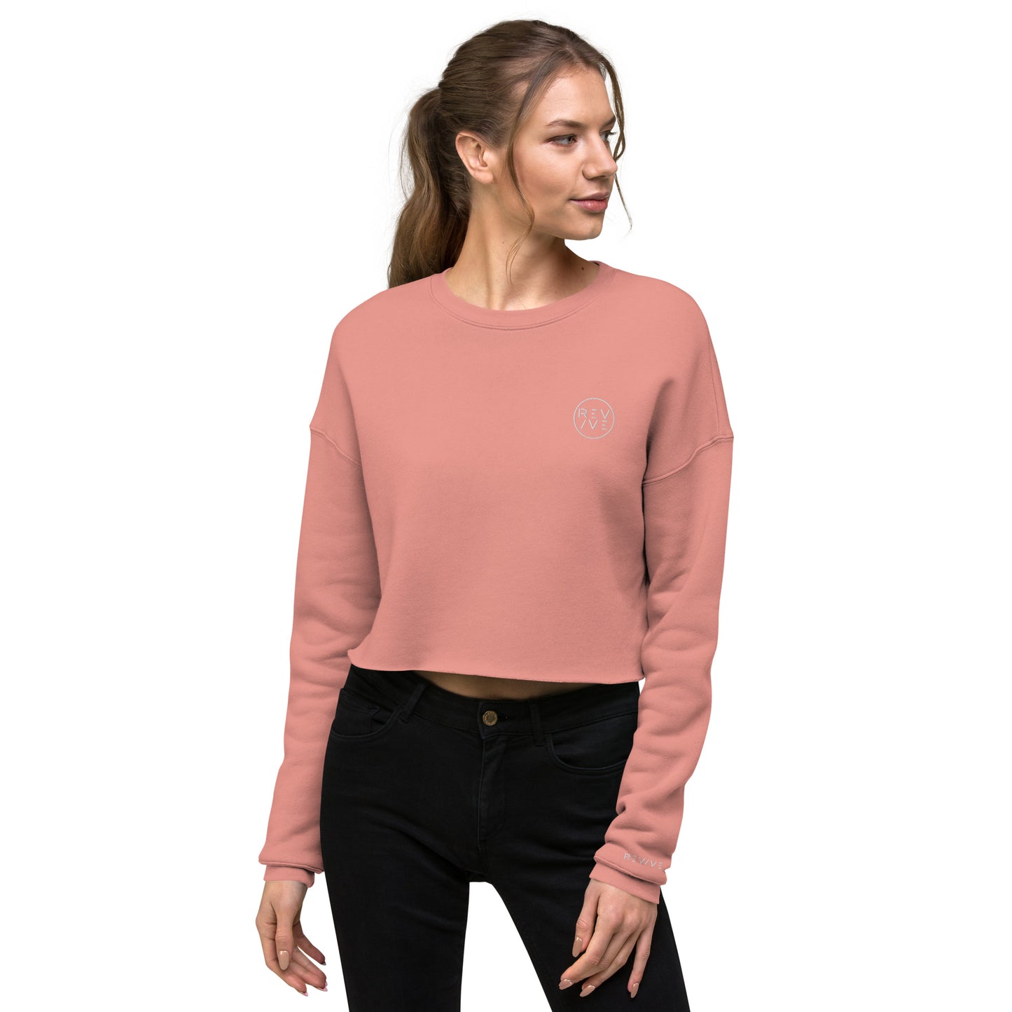 REV/VE ~ Women's Embroidered Crop Sweatshirt