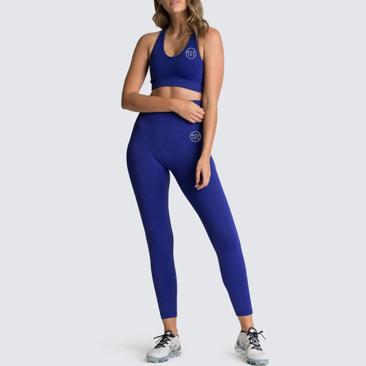 REVIVE ~ Exclusive RA2025 Razor Back Blue Sports Bra and Leggings Set