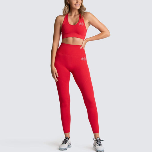 REVIVE ~ Exclusive RA2025 Razor Back Red Sports Bra and Leggings Set