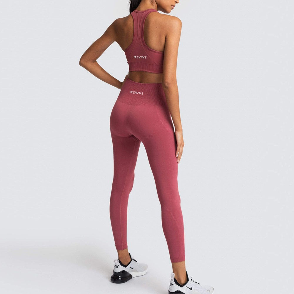 REVIVE ~ Exclusive RA2025 Razor Back Rose Sports Bra and Leggings Set