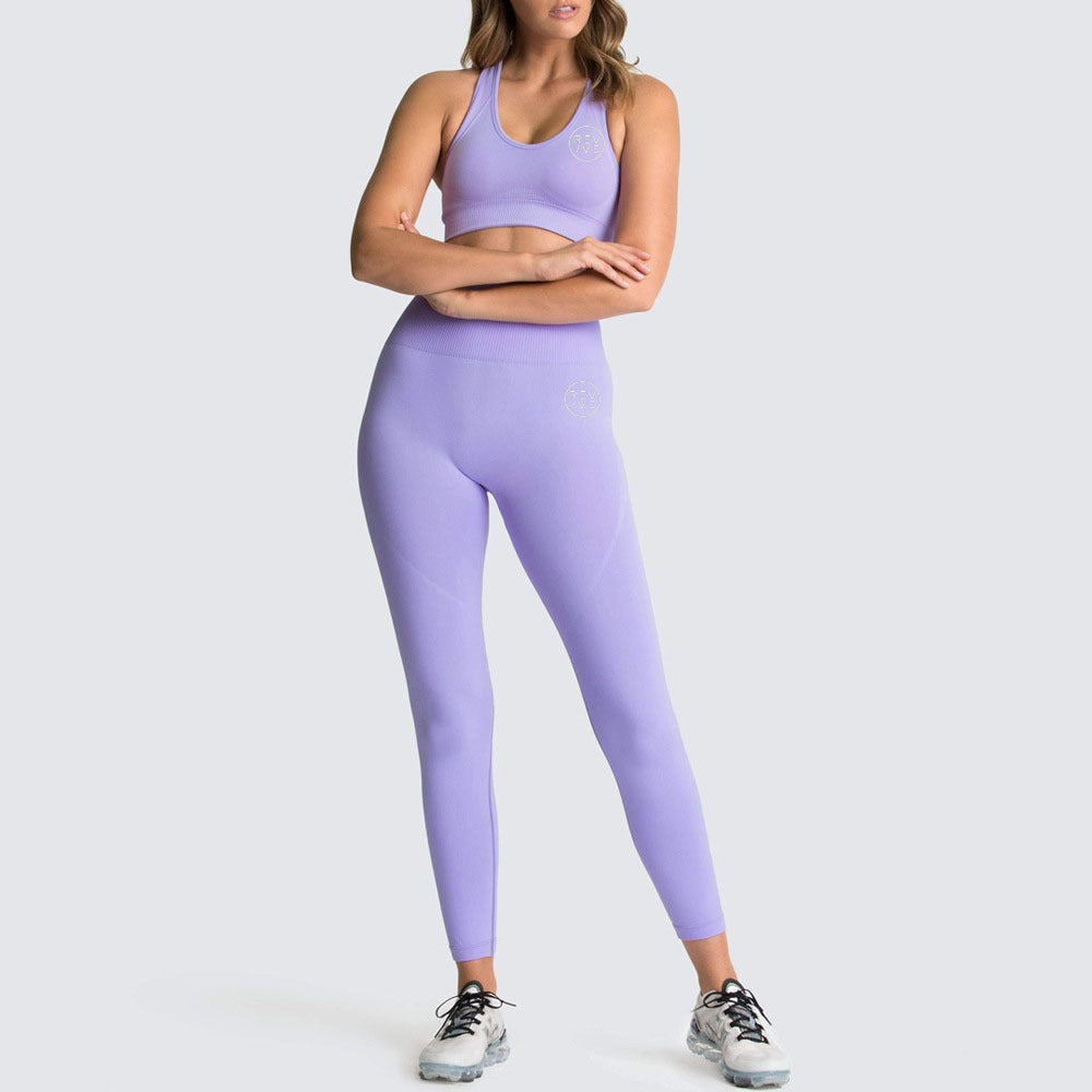 REVIVE ~ Exclusive RA2025 Razor Back Lilac Sports Bra and Leggings Set
