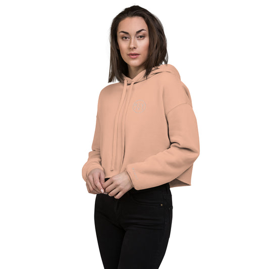 REV/VE ~ Women's Embroidered Peach Crop Hoodie