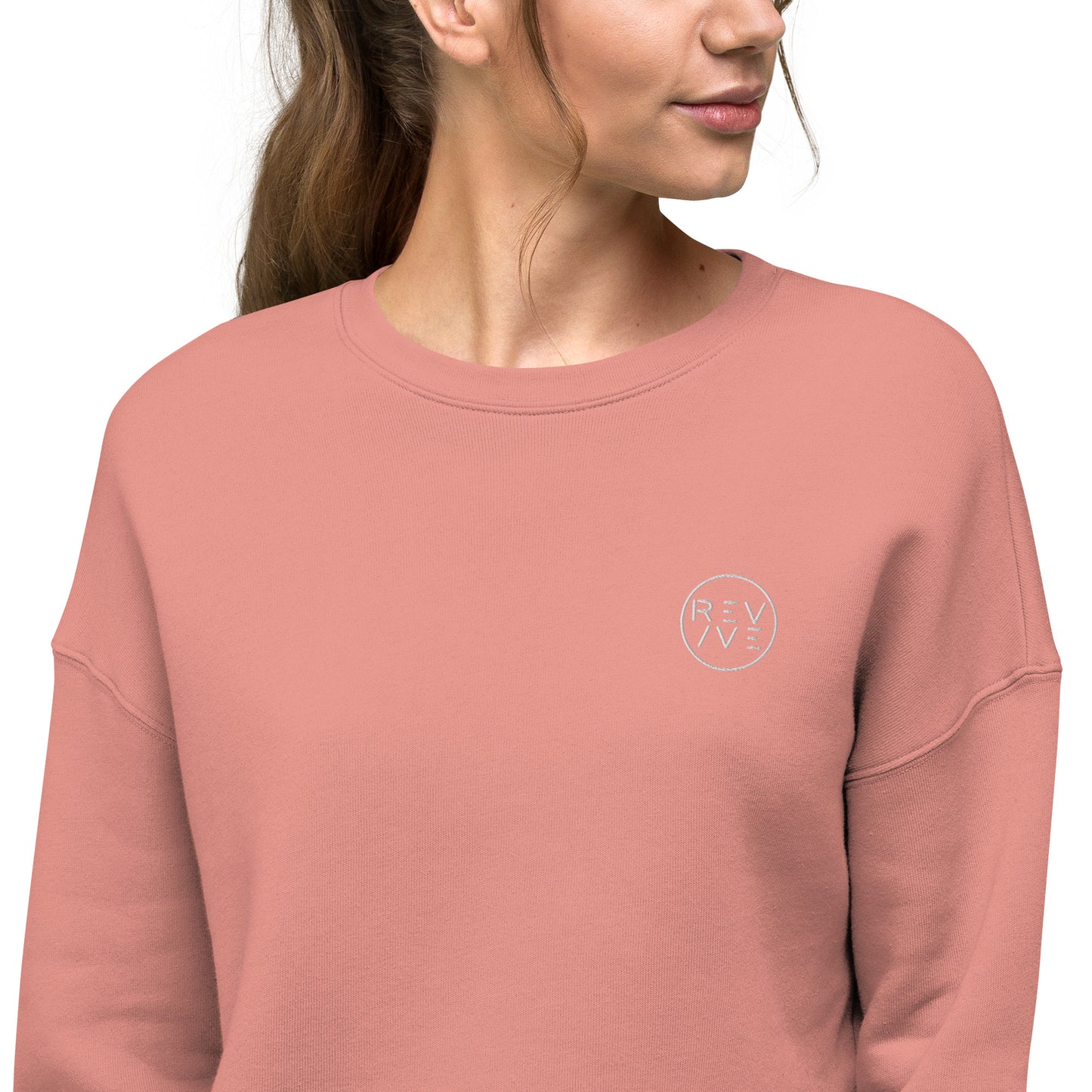 REV/VE ~ Women's Embroidered Crop Sweatshirt